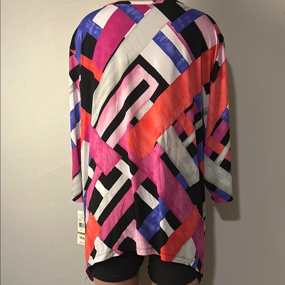 Alfred Dunner Dunner Asymmetric Women’s Top Tunic 3/4 Sleeve Size 3XL NWT - Picture 7 of 11
